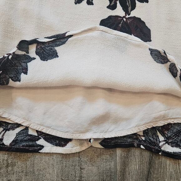 Free People Wanderer Mini Dress Womens Size S Ivory Combo Bell Sleeve Cut Out - Picture 9 of 16